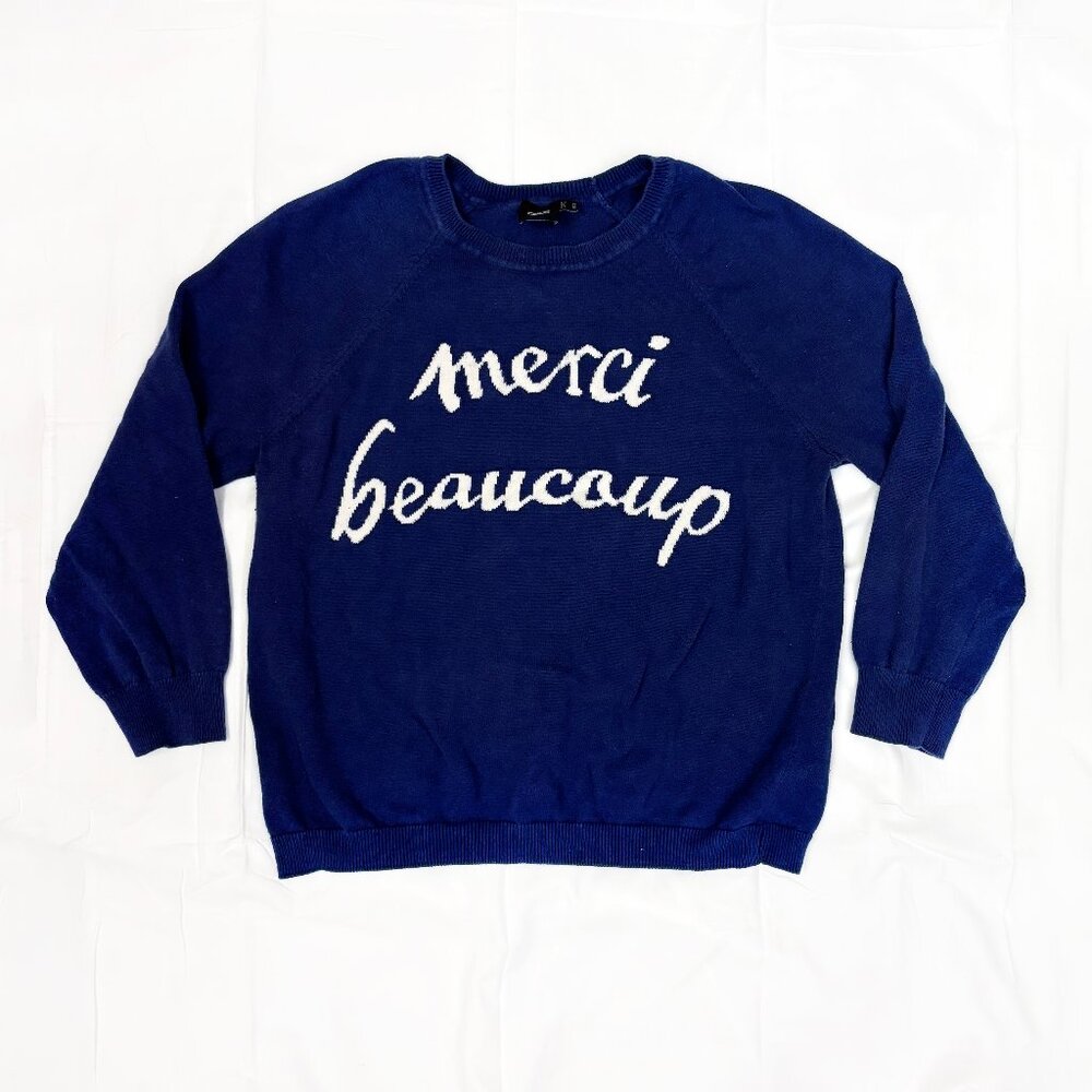 ASOS Merci Beaucoup 3/4 sleeve crewneck sweater size US 10